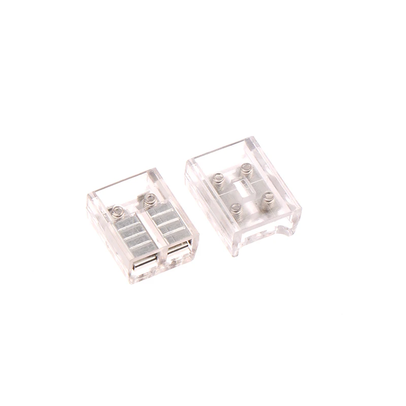 2Pin LED Strip Buckles IP20 COB Transparent Free Welding High Density Connector Terminal For 8/10mm LED Strip Fixing Connector