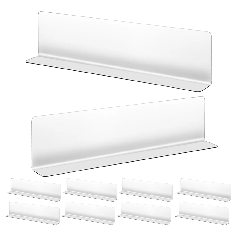 

20 Pcs L-shaped Separator Plastic Shelf Dividers Book Shelves Clear Closet Baffle for