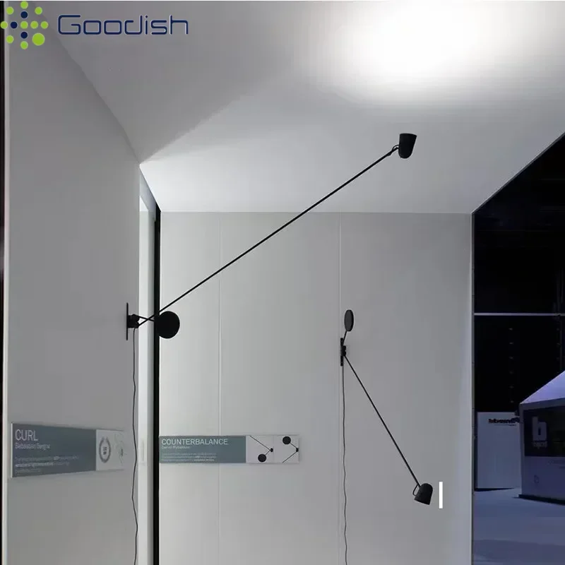Modern Stylish Fashion Adjustable Long Pole Swing Arm Art Creative Lights LED Wall Lamps for Bedroom Home Decoration Chandelier