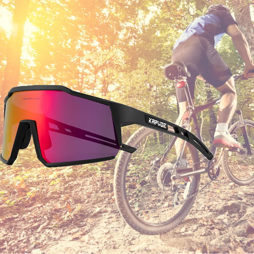 Kapvoe Cycling Glasses Photochromic Men Women Sunglasses Outdoor Sports UV400 Polarized Windproof Goggles MTB Cycling Eyewear