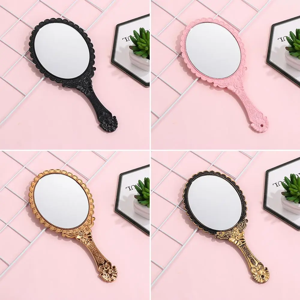 

Women Makeup Mirrors Standing Makeup Vintage Oval-Shape Vanity Mirror Handheld Mirror