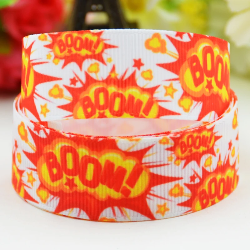 22mm 25mm 38mm 75mm Explosion Cloud Cartoon Character printed Grosgrain Ribbon party decoration 10 Yards Mul070