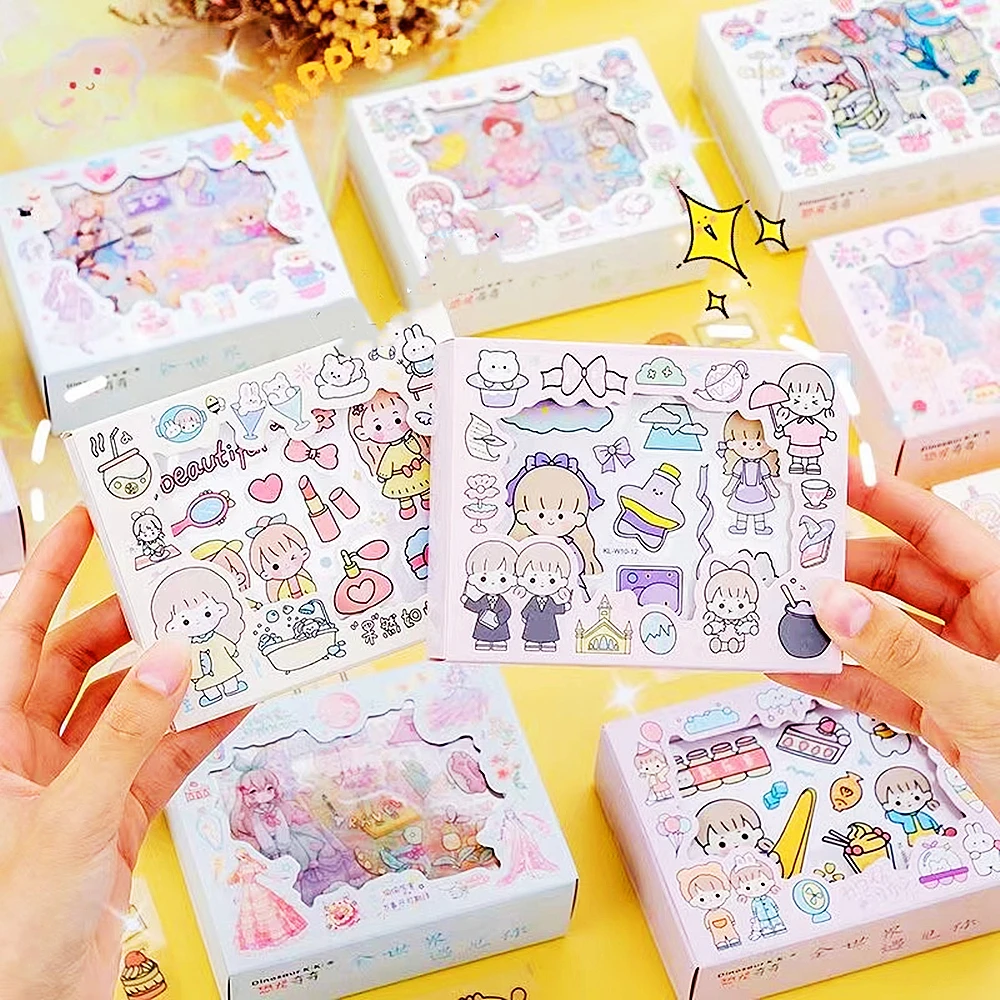 2Boxes Cute Girl Hand Account Stickers Set DIY Decoration Kids Birthday Party Favors Giveaway Piñata Filler Notebook Cup Sticker