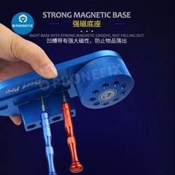 MECHANIC iSort Pro Magnetic Storage Box 13 Holes 360° Rotating Double Bearing For Screwdriver Tweezer Repair Organize Tool