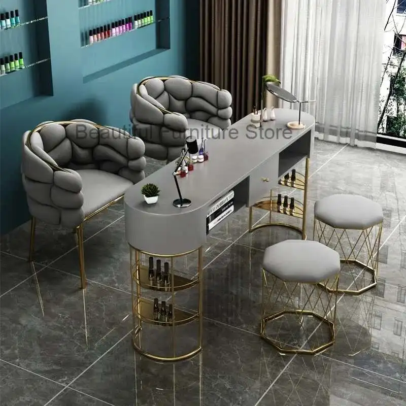 

Office Designer Manicure Table Desk Shop Women Multifunction Manicure Table Luxury Schmincktisch Commercial Furniture RR50MT