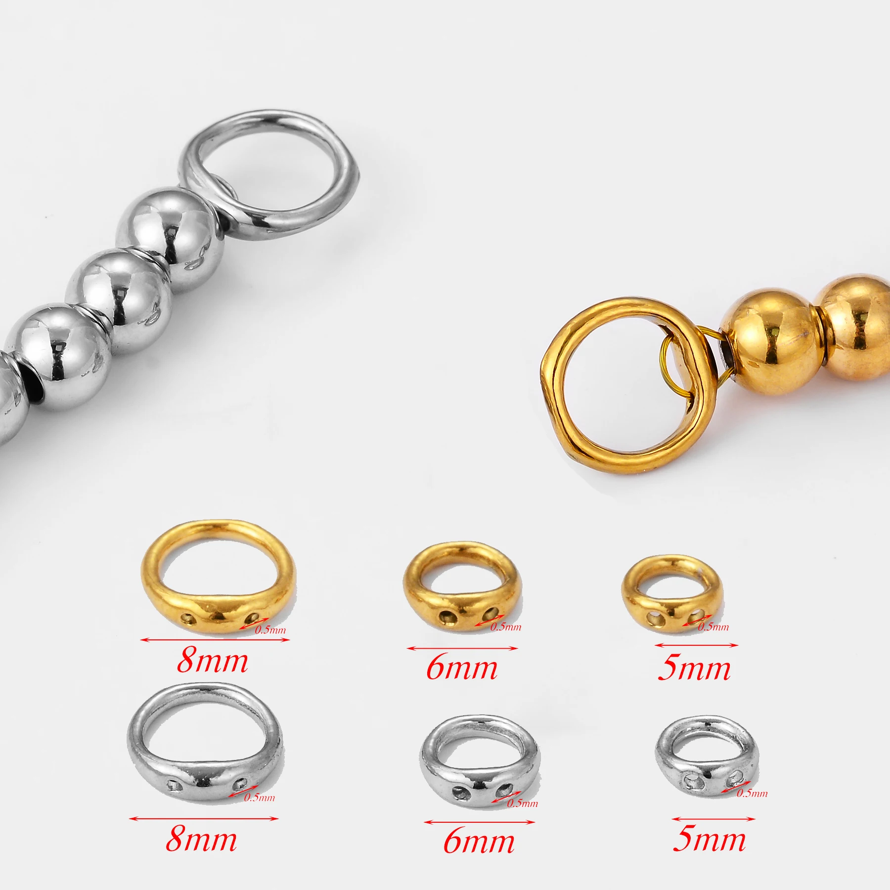 10Pcs Stainless Steel Clasps End Double Hole Connectors Hooks for Necklace Bracelet Jewelry Making DIY Accessories