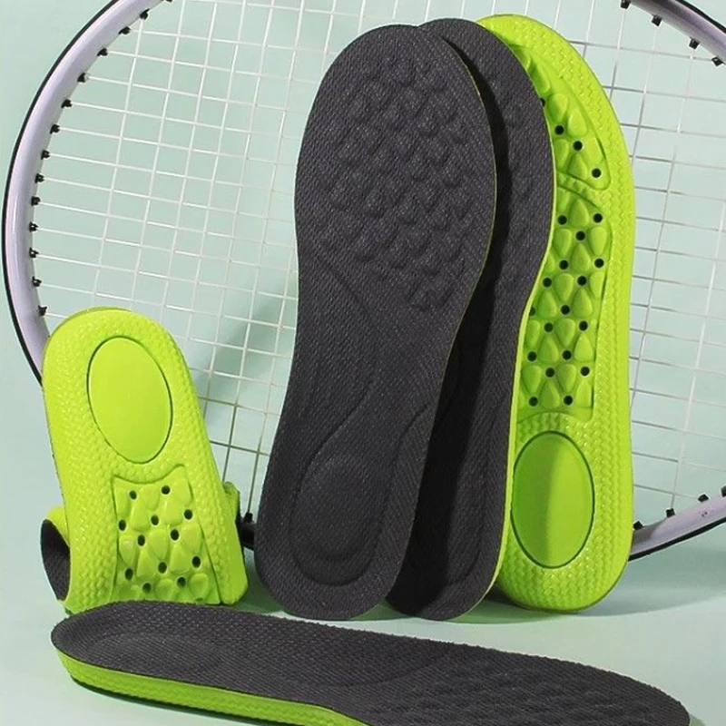 Palmilhas ortopédicas esportivas de espuma de memória, palmilhas absorventes de choque para mulheres e homens, respiráveis, anti-odorantes, almofada de sapatos