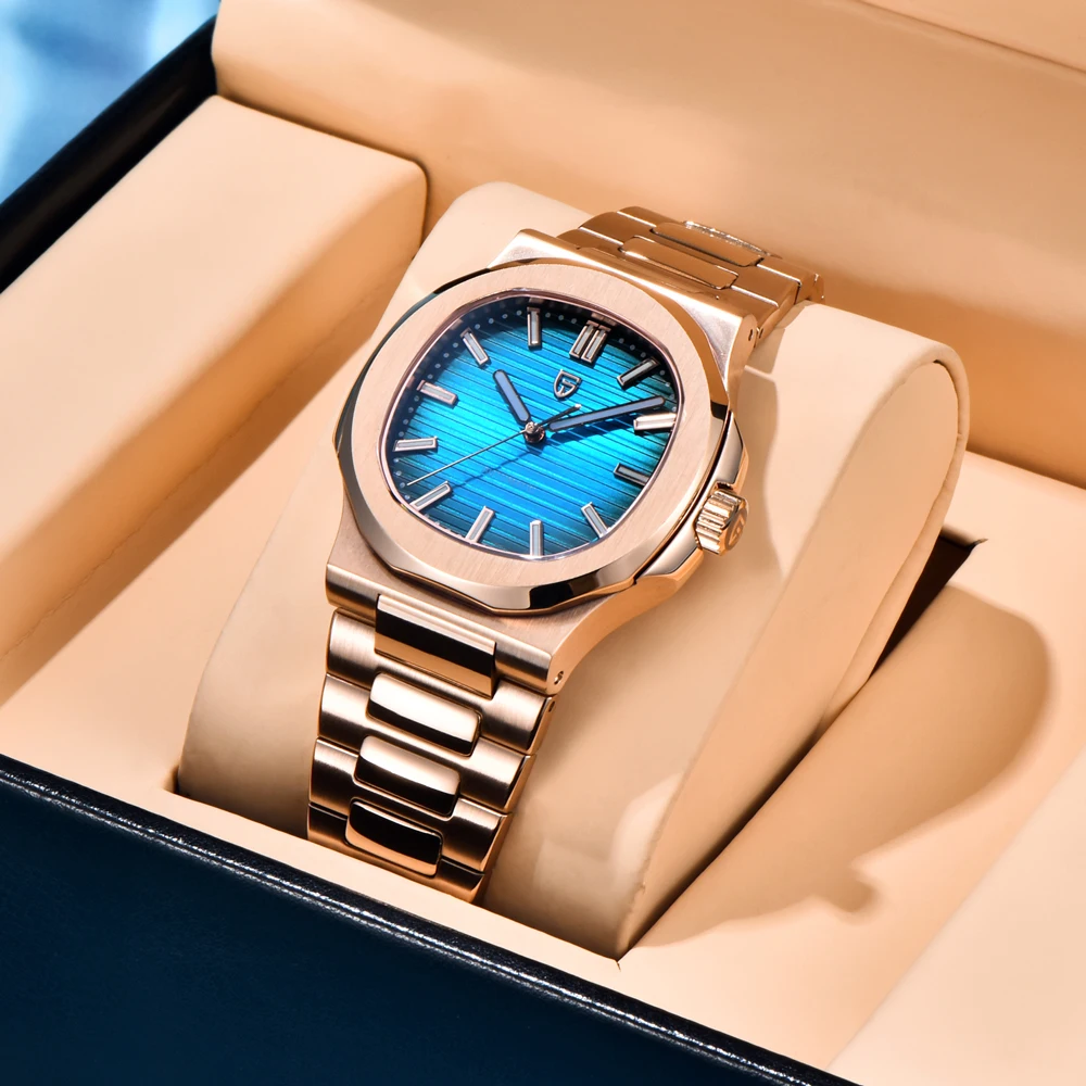 PAGANI DESIGN ساعات رجالية باللون الذهبي الوردي ساعة أوتوماتيكية فاخرة للرجال ساعة يد ميكانيكية AR الياقوت مقاوم للماء ساعة مضيئة #3