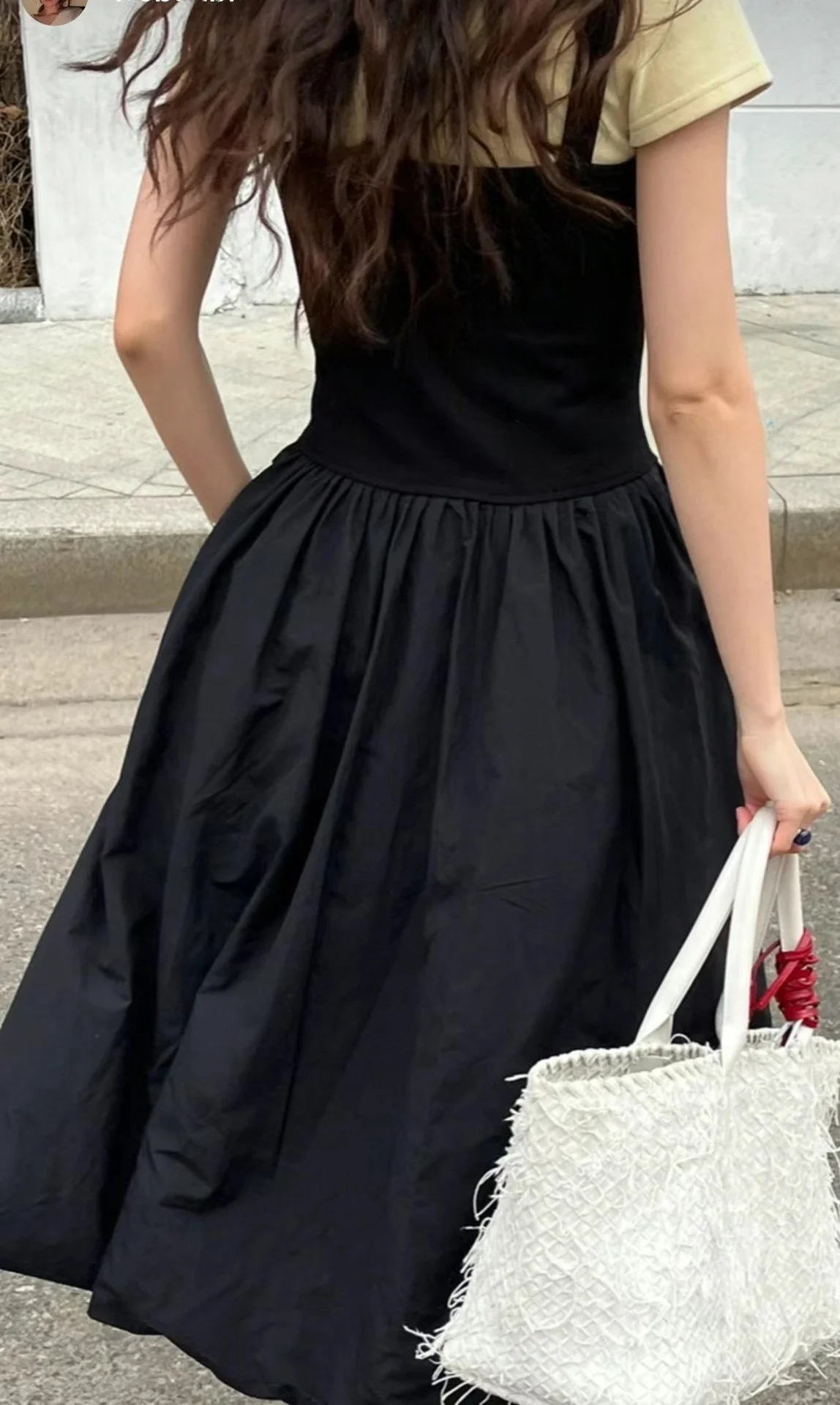 Preon Long Svel round Ne Vest Dr Pure Color Blo A-Line Vita alta Pendolarismo Coreano Sle Primavera Estate La...