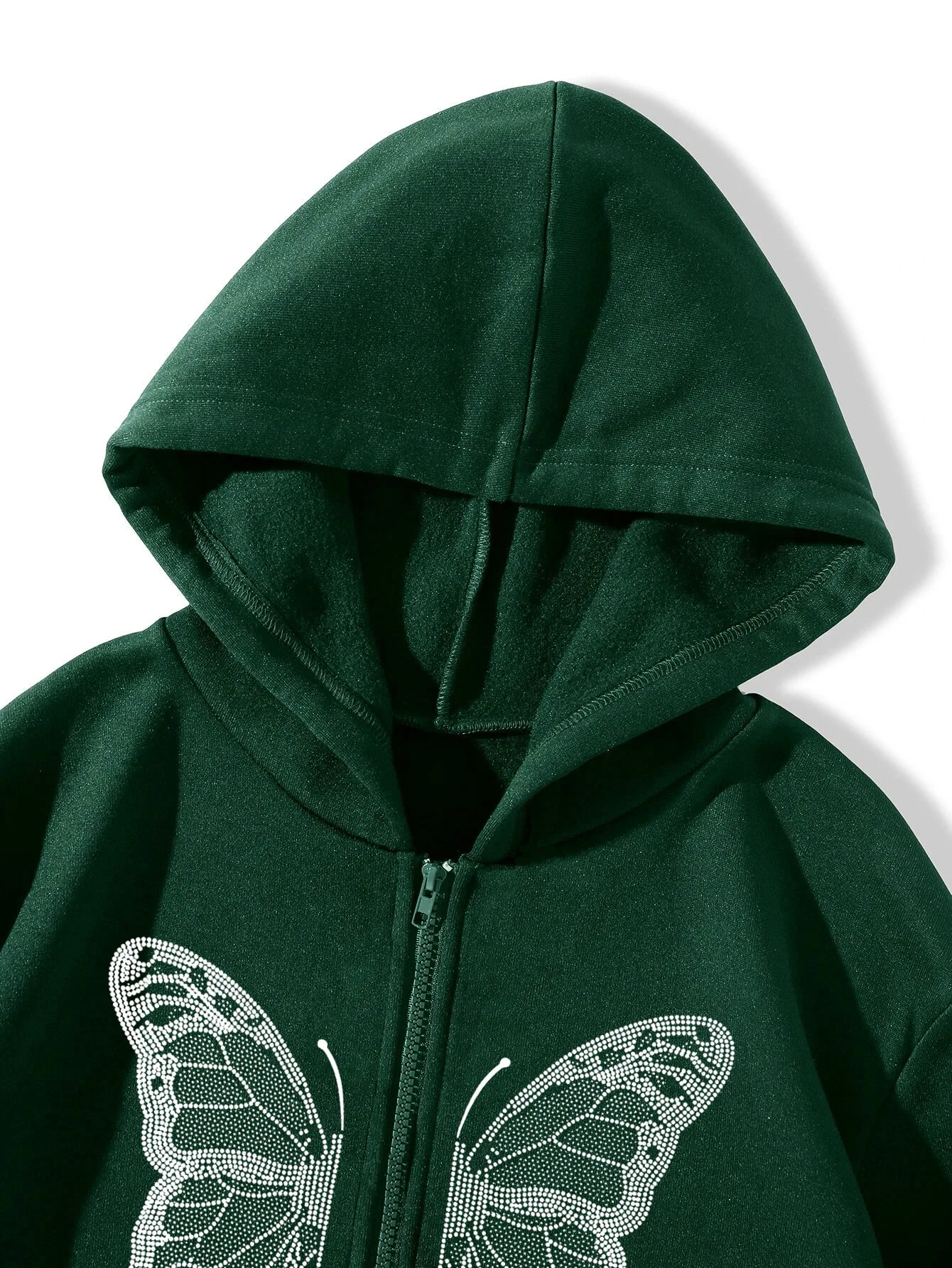 Xuanshow Herbst Winter Frauen Reiß verschluss Hoodie Sweatshirt Schmetterling lose Reiß verschluss Vorder tasche lässig Streetwear Kapuze Jacke Mantel – Detail 19