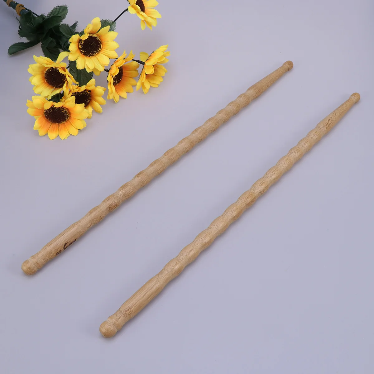 

2pcs Bamboo Drum Stick Eco-Friendly Strong Gravity Ergonomic Anti-Slip Handle High Intensity Drumsticks For