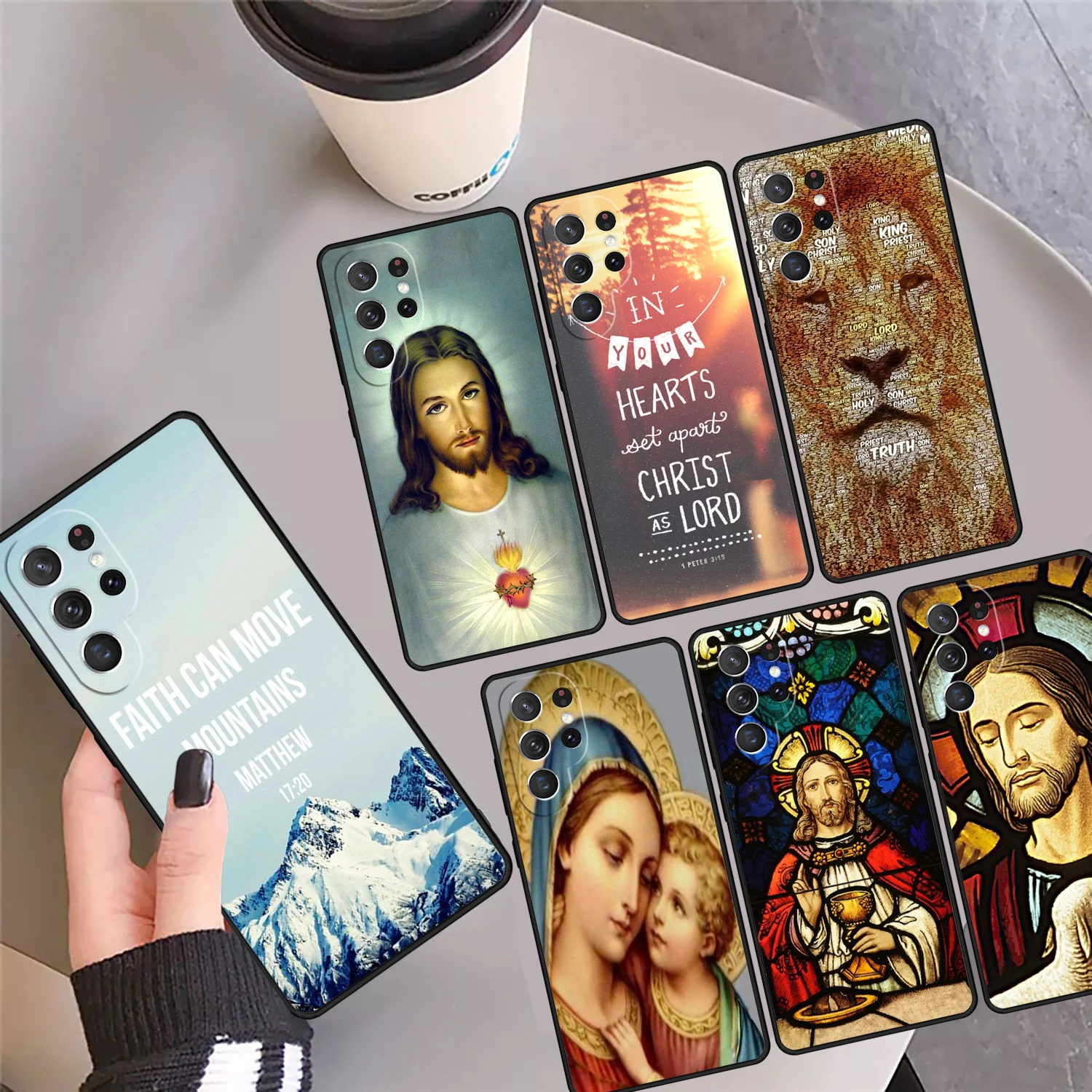 

Чехол для телефона с цитатами «Христианский Иисус Библейский стих» для Samsung Galaxy S24 S25 Ultra S23 S22 Plus S21 FE S20 Note 10 20 Pro