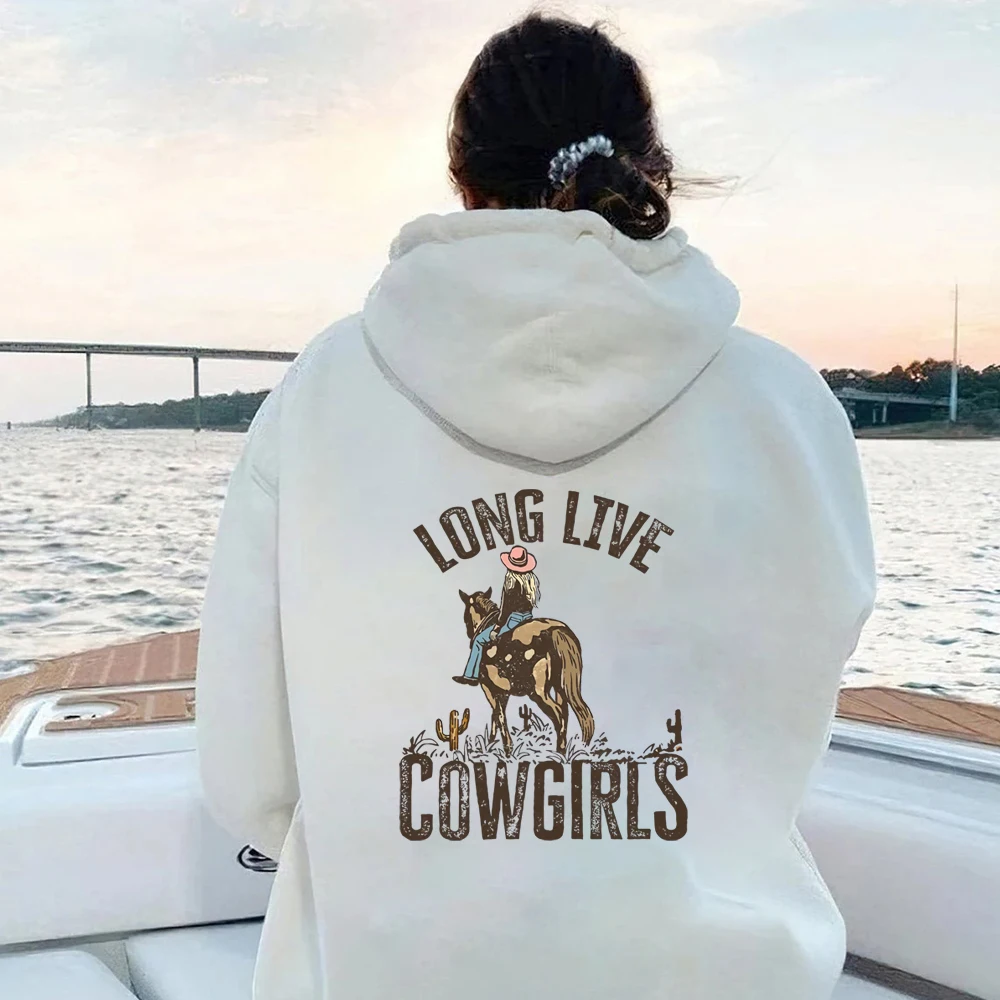 

Long Live The Cowgirls Hoodie Retro Country Girl Hooded Sweatshirt Howdy Southern Pullover Wild West Country Girl Trendy Hoodies