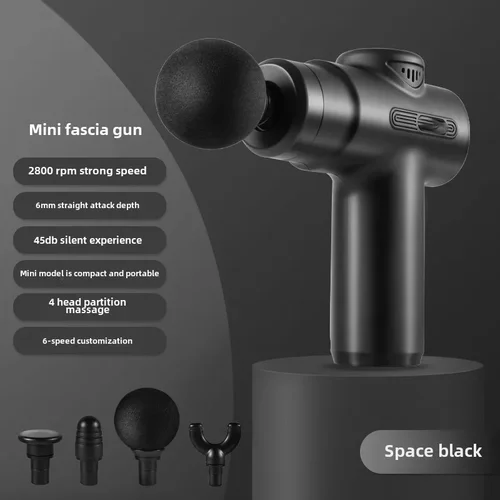 Imagen 2 del producto Mini pistola de masaje USB de 4 cabezales, máquina de Fascia, relajación muscular, pistola vibratoria, varilla de masaje, herramienta de Fitness, pistola masajeadora muscular para ti
