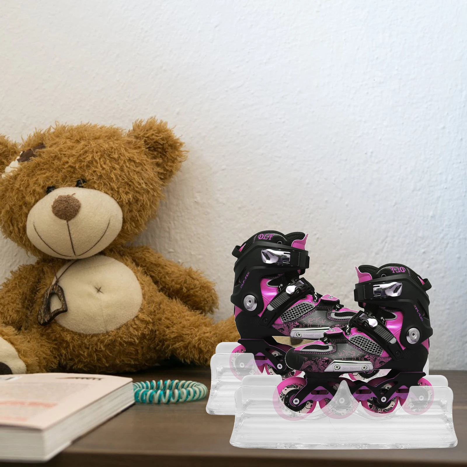 Transparent Eis Display Rack Rollschuhe Halter Kind Mädchen Inline Skate Display Ständer Skate Stand Lagerung