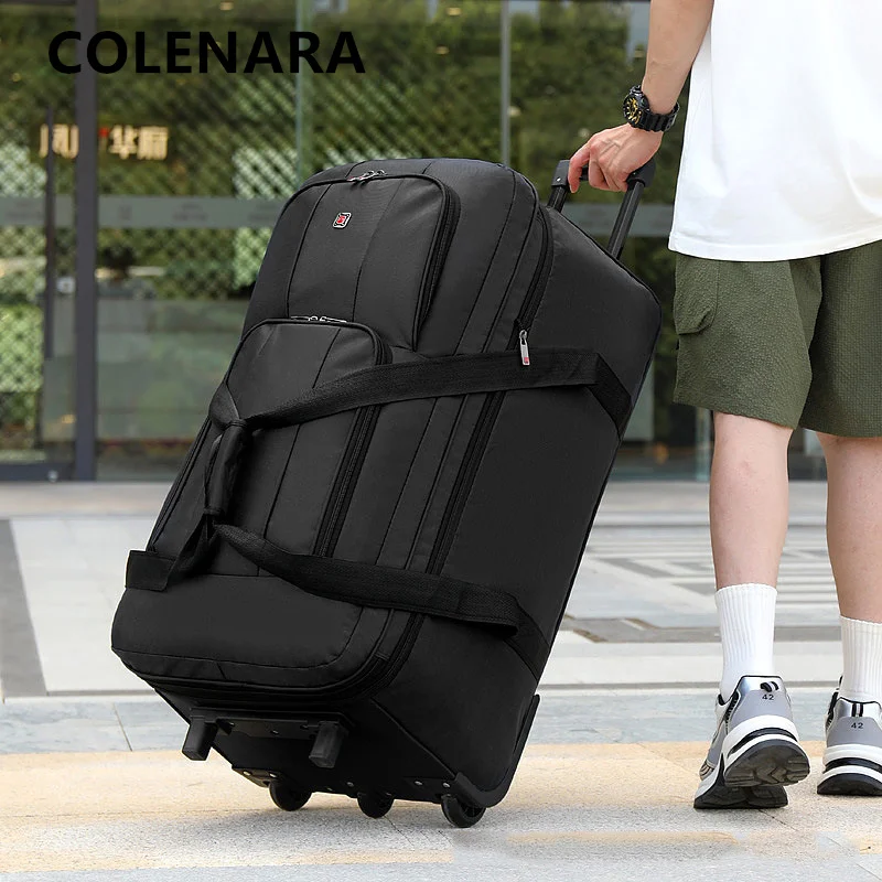 

COLENARA Rolling Luggage Men Trolley Bag Large Capacity Oxford Cloth Aviation Shipping Bag Outdoor Travel Bag Rolling Suitcase