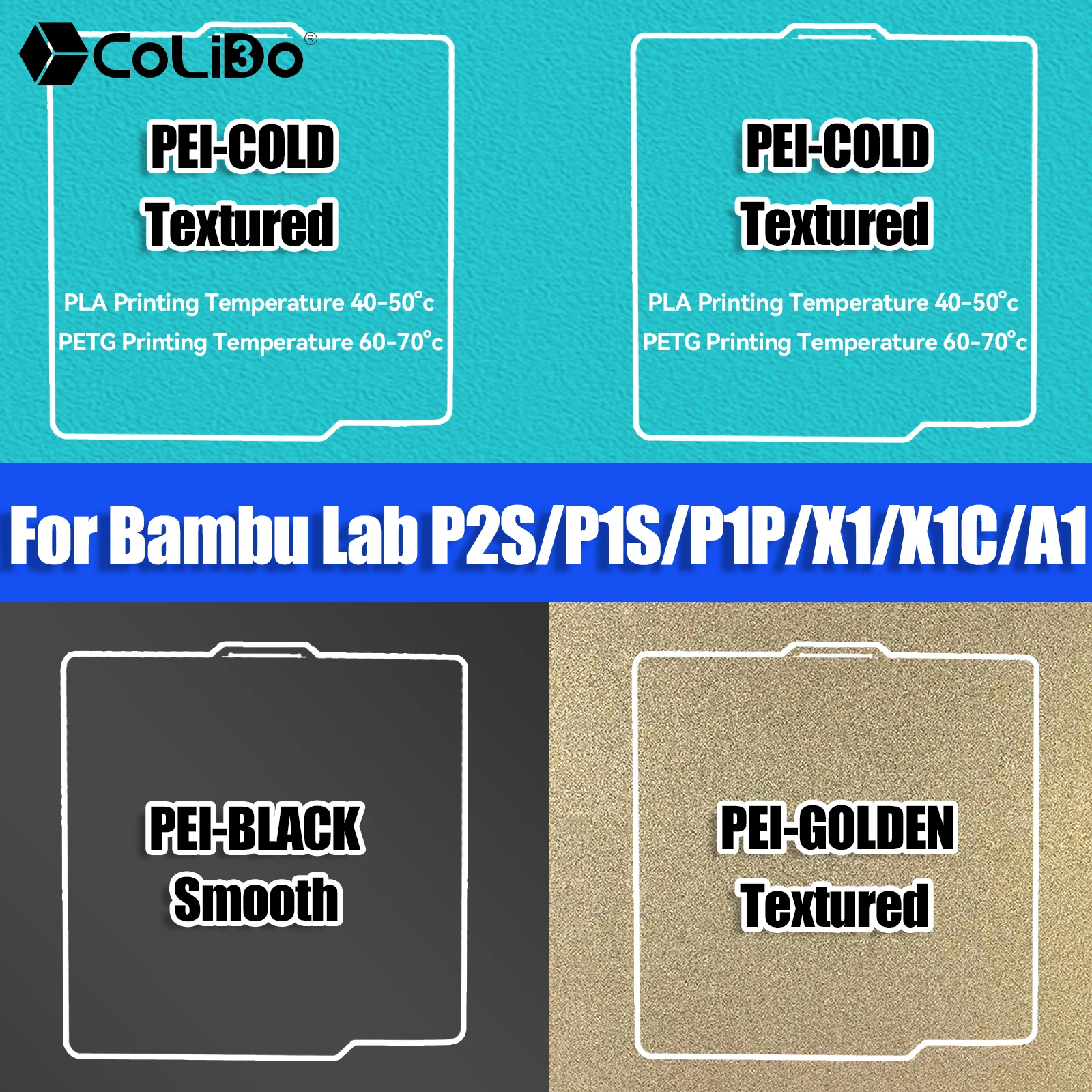 

Текстурированная двусторонняя PEI-пластина для 3D-принтеров Bambu Lab P2S, X1, P1S, A1 (пружинная сталь)
