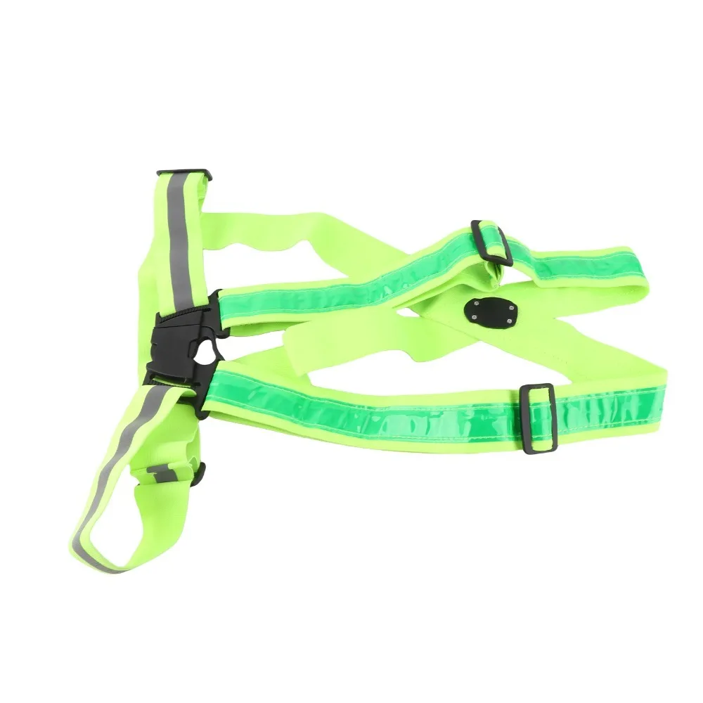 New Polyester LED Safety Vest Green Light USB Rechargeable Reflective Running Vest Reflective Cycling Warning Vest Cycling Gear