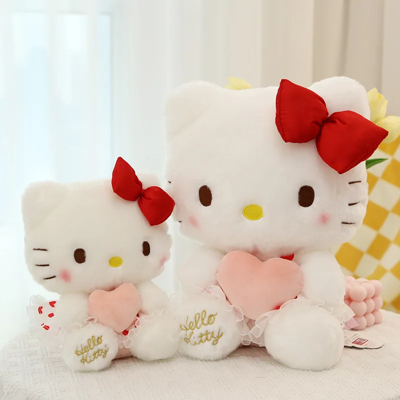 Sanrio Hellokitty Cupid Kawaii Plush Toy Cat Doll Anime Action Figure Cute Cartoon Doll For Girls Room Decoration Christmas Gift