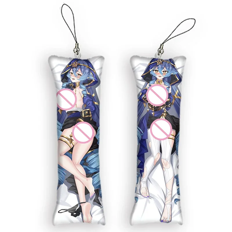 

New Pattern Genshin Impact Layla Mini Dakimakura Keychain 2 Side Printed Small Pillow Pendant Cute Otaku Gift Keychain Bag Hangi