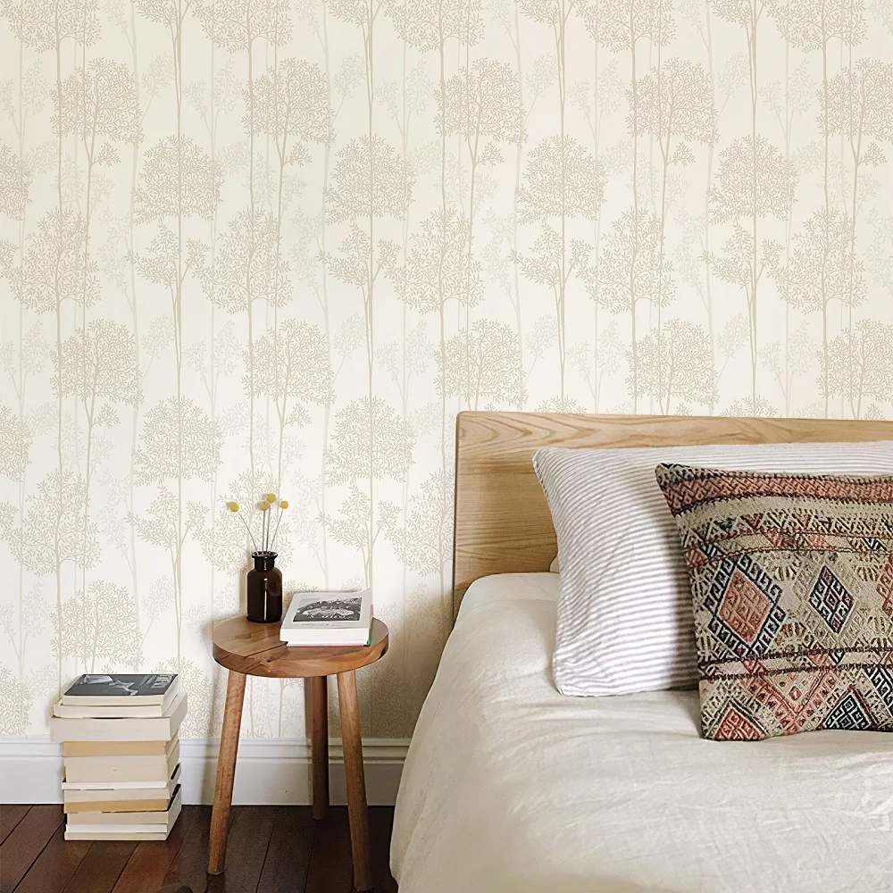 Simple Tree Wallpaper Self-adhesive Waterproof Wallpapers Bedroom Home Decoration PVC Removable Peel and Stick Wall Stickers