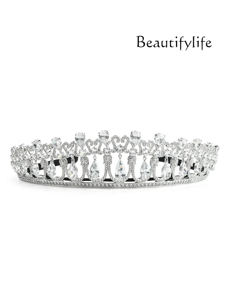 Bridal crown with diamonds temperament high-end banquet wedding gift design headdress