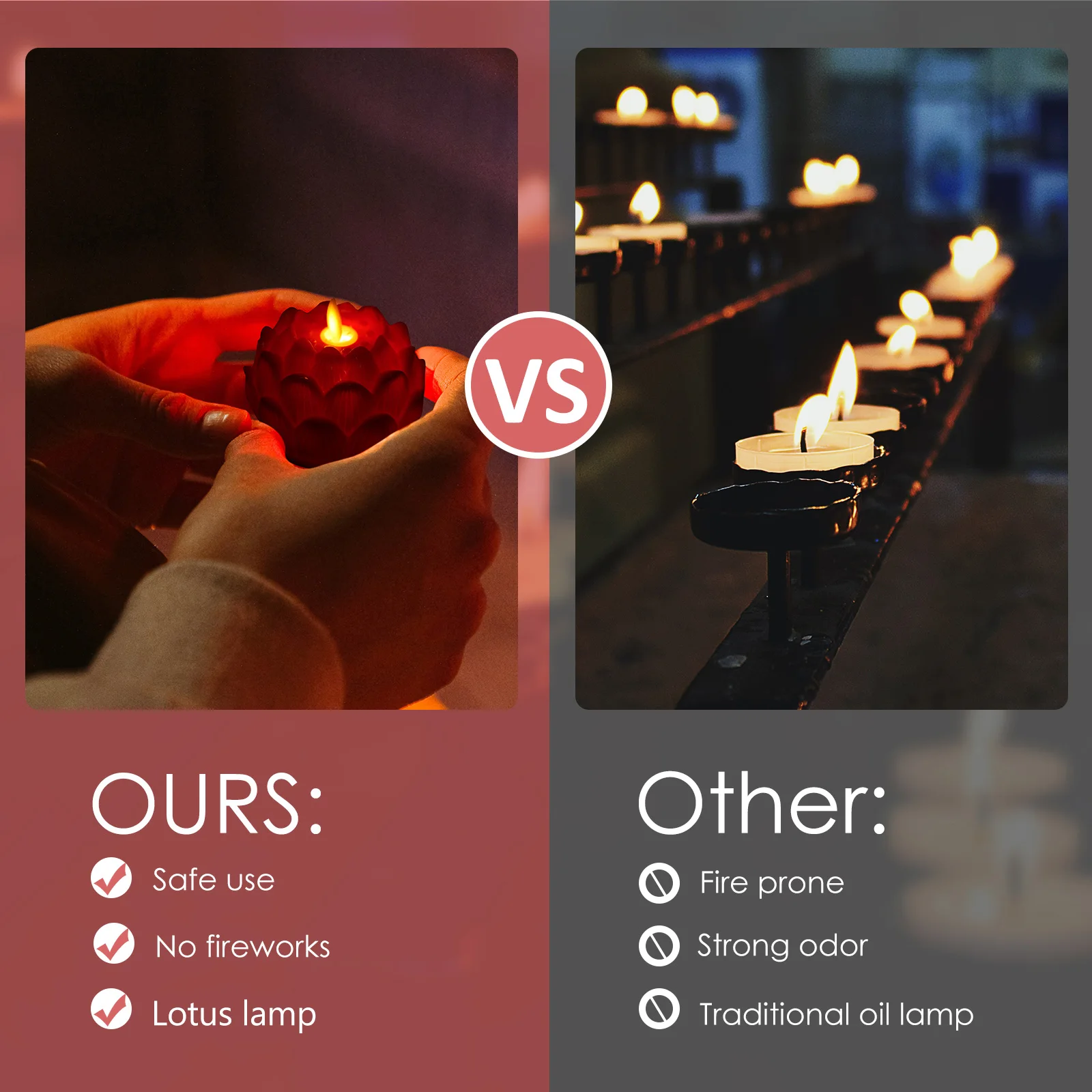 

6pcs Led Lamp Lotus Design Home Temple Decoration Buddha Light Ornament Hall Lamp Mini Night Light Durable Practical