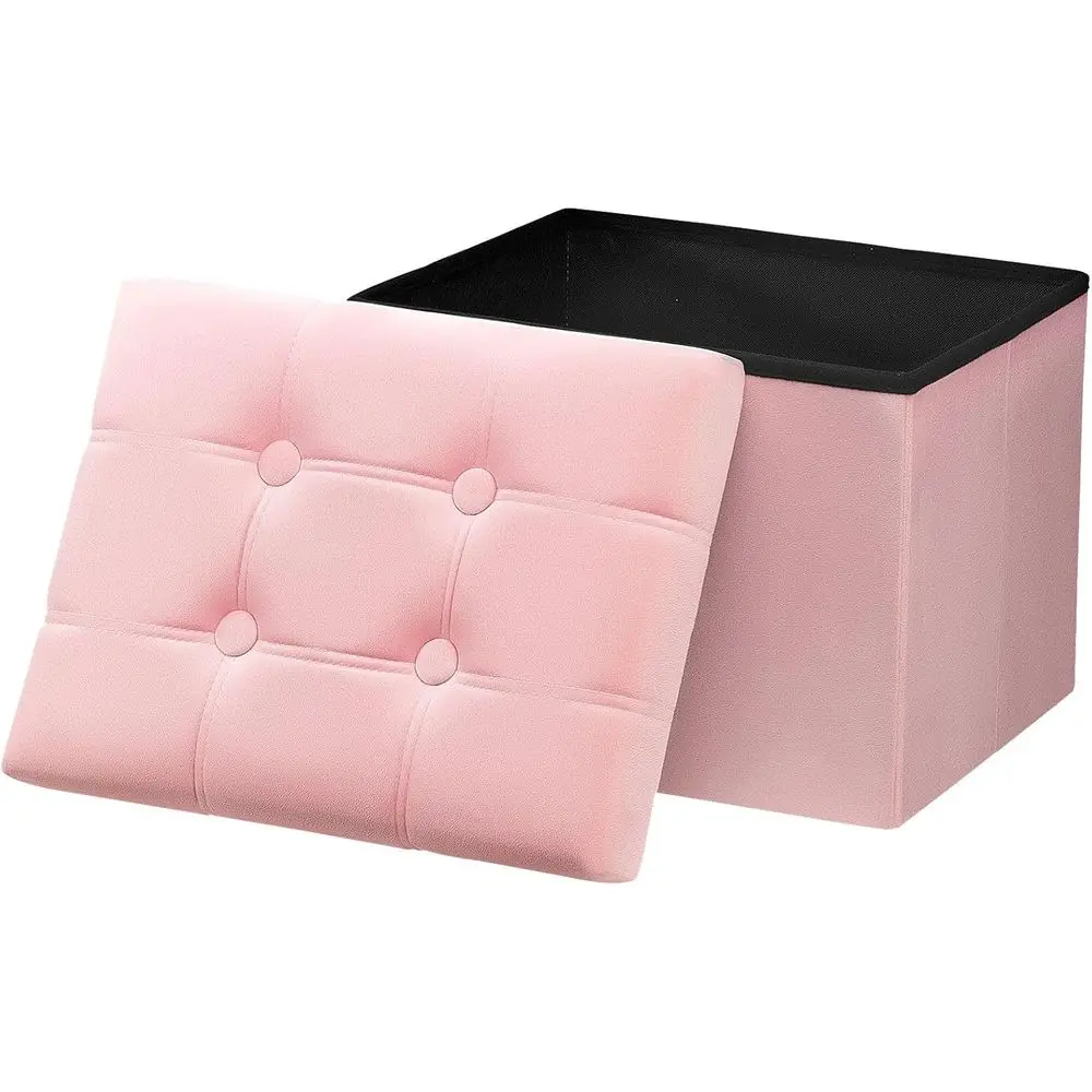 

Storage Ottoman oot Rest Stool, 17 inches Velvet ootstool Bench, Short Ottoman Stool, Small olding Blanket Ottomans Store Books,