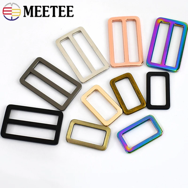 32mm Square Ring Buckles Metal Bag Strap Hook Tri-Glide Adjuster Clasp DIY Webbing Belt Buckle Handbag Chain Hangers Accessories