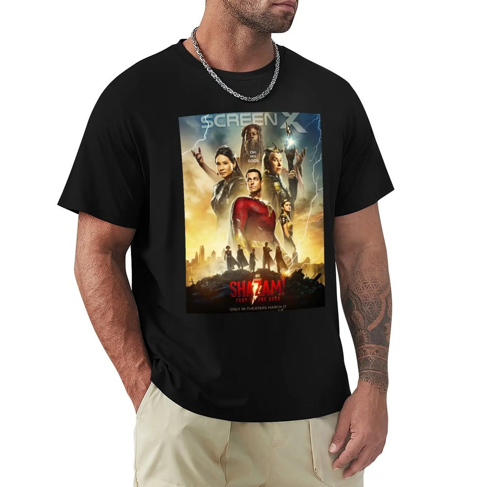Billy batson - shazam - Shazam movie (2023) poster T-Shirt t shirts for man graphic tees T-Shirt