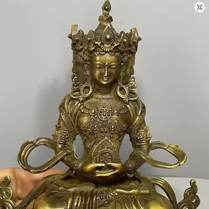 Retro Thai Four-Faced Buddha Statue Brahma King Decorative Statue Buddha Hall Enshrined Buddha Statue Interior Decoration Craft