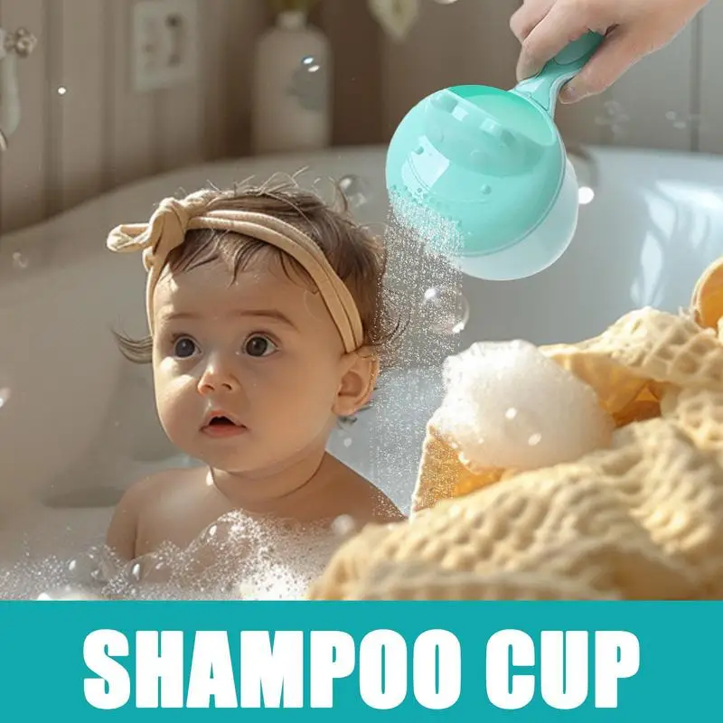 Enjuagador de baño para bebé, taza de enjuague para baño de bebé de dibujos animados, vertedor de dibujos animados grueso, seguridad para niños, lavado de cabello y ducha de tiempo de baño