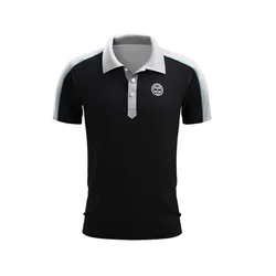 Men's Polo Shirt White Sleeve Edge Design 3D Printed Summer Golf Polo Shirt Top Quick Dry Golf Club Button T-Shirt Polo Shirt