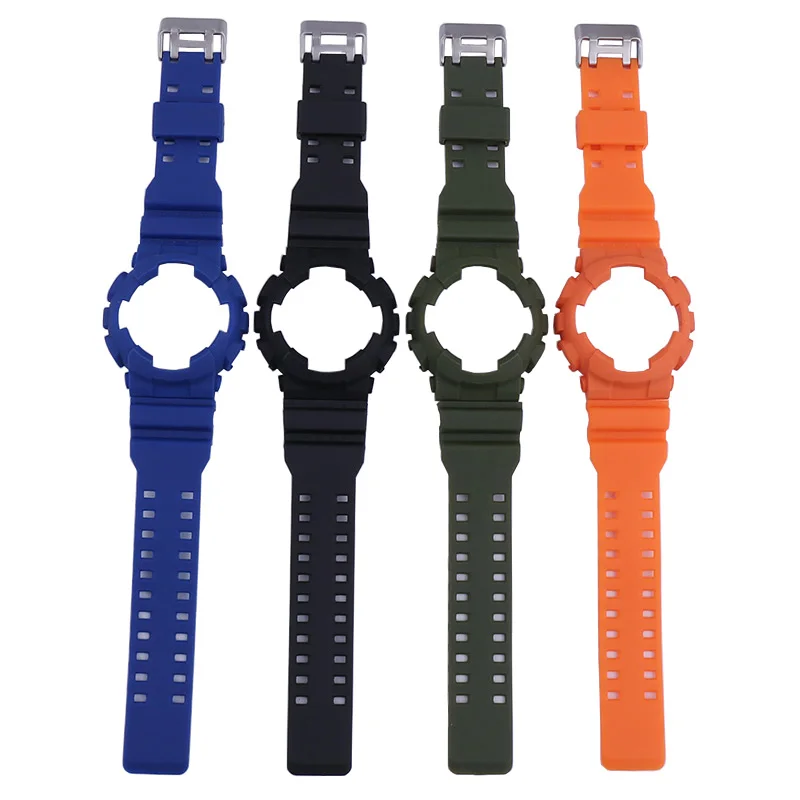 

16mm resin watch strap and case compatible for Casio GA-100/110/120/140 GLS-100 GAX-100 GD-100/110 men's women rubber wristband