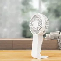 Foldable Mini Desktop Air Cooling Fan with Base USB Rechargeable 1200mAh Battery Operated Portable Handheld Electric Fan