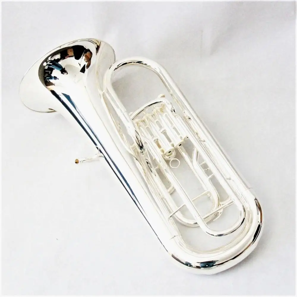 Instrument d'euphonium en argent chinois, instruments en laiton plaqué argent, 4 vannes, œuvres d'art de haute qualité