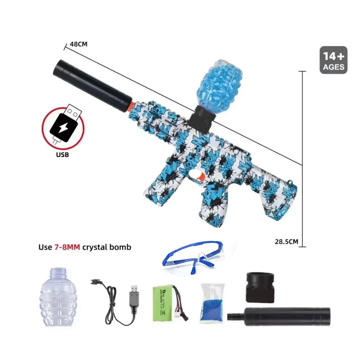 Kids splatter ball Water gel Beads toy Guns Electric Gun Toys Firing Hydrogel Water Ball Guns Children Sports Toys