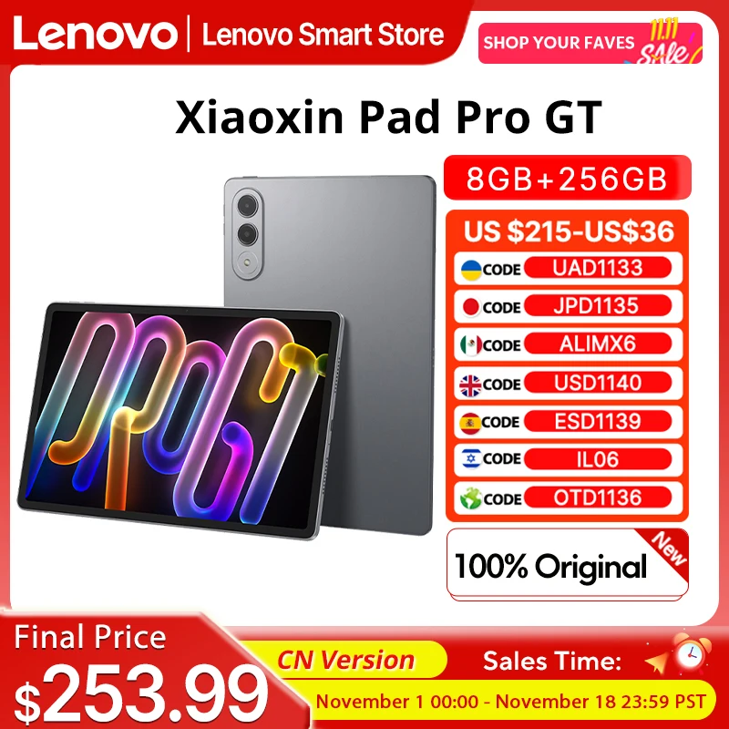 새로운 레노버 샤오신 패드 프로 GT 태블릿 스냅드래곤 8 Gen 3 중국 버전 정품 11.1인치 3.2K LCD 144Hz 디스플레이 8860mAh 안드로이드 패드 PC