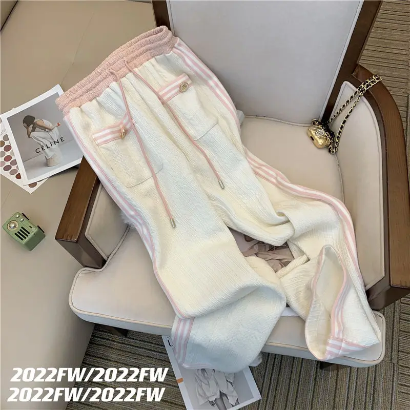 Luxury Casual Pants Suit Doll Collar Long Sleeve Coats+Bandage Pants 2024 Autumn Fashion Western Style Sports Two-piece Suits