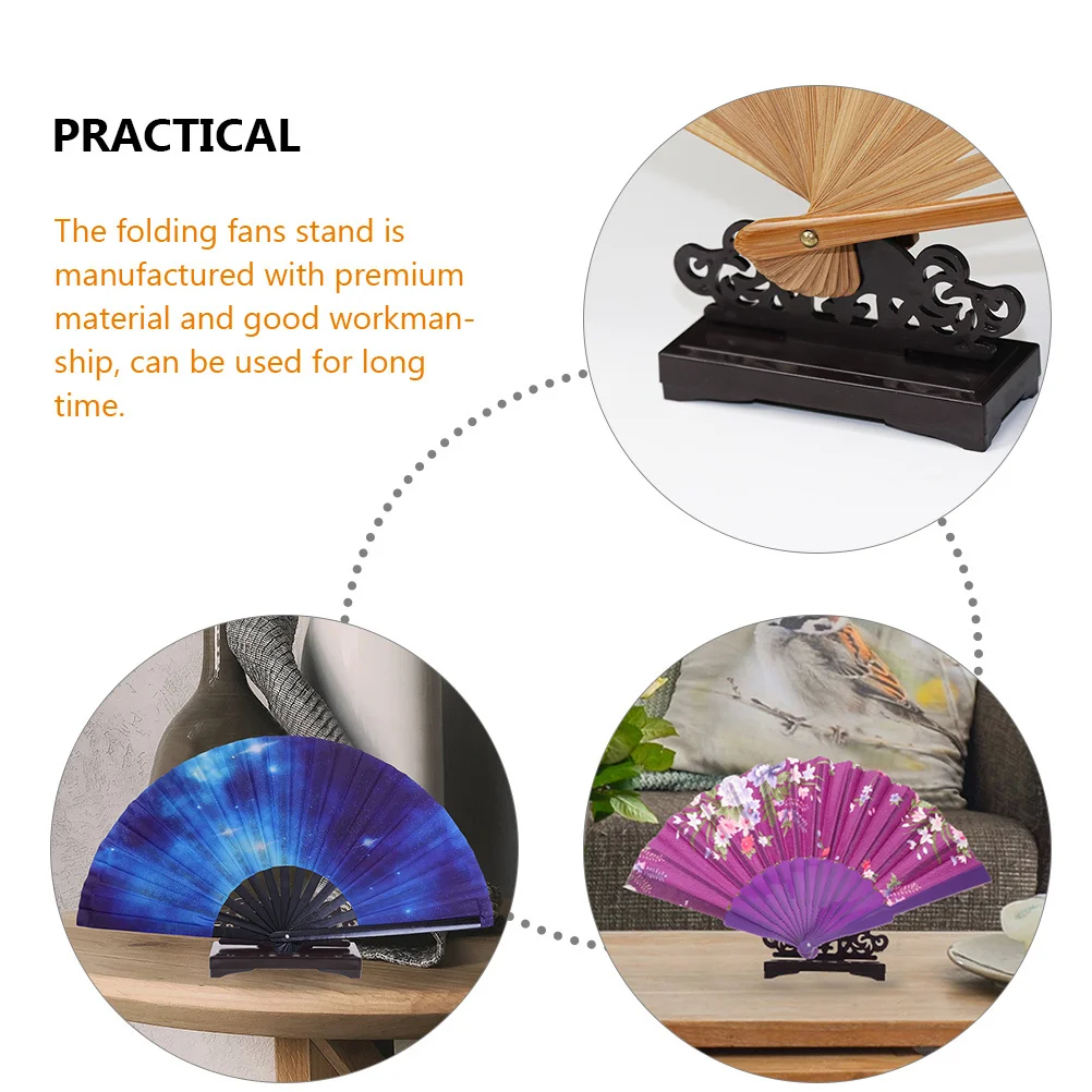 

2pcs Plastic Holder Folding Fans Stand Chinese Style Table Centerpiece Fans Display Rack Fan Organizer Folding Fan Bracket Home