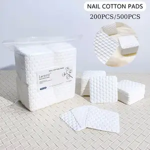 200/500 Pcs Nail Cotton Pad Polish Remover Gel Clean Manicure Napkins Lint-Free Wipes Cotton Cleaner Paper Pads Varnish Tool