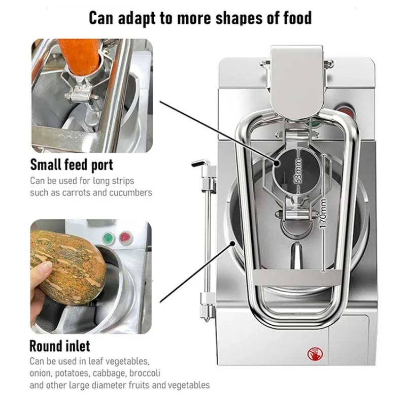 Multi‑Function Commercial Electric Vegetable Cutter, Slicer Shredder Dicer Chopper for Potato Onion Cabbage Fruit French Fries