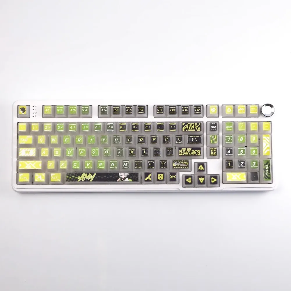 1 Set Shi Ye Sakura Keycaps PBT Dye Subbed Key Caps Luminous Mist Transparent Anime Cartoon Keycap For MX Switch Cherry Profile