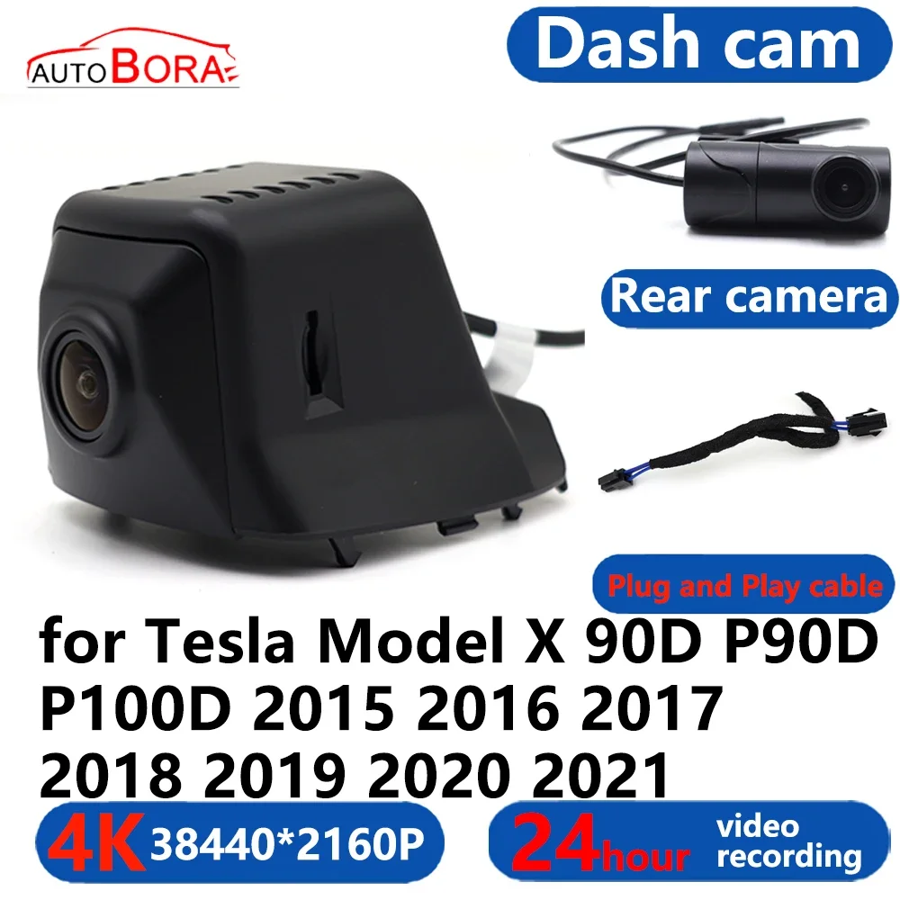 

AutoBora 4K Wifi 3840*2160 Car DVR Dash Cam Camera 24H Video for Tesla Model X 90D P90D P100D 2015 2016 2017 2018 2019 2020 2021