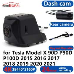 AutoBora 4K Wifi 3840*2160 Car DVR Dash Cam Camera 24H Video per Tesla Model X 90D P90D P100D 2015 2016 2017 2018 2019 2020 2021