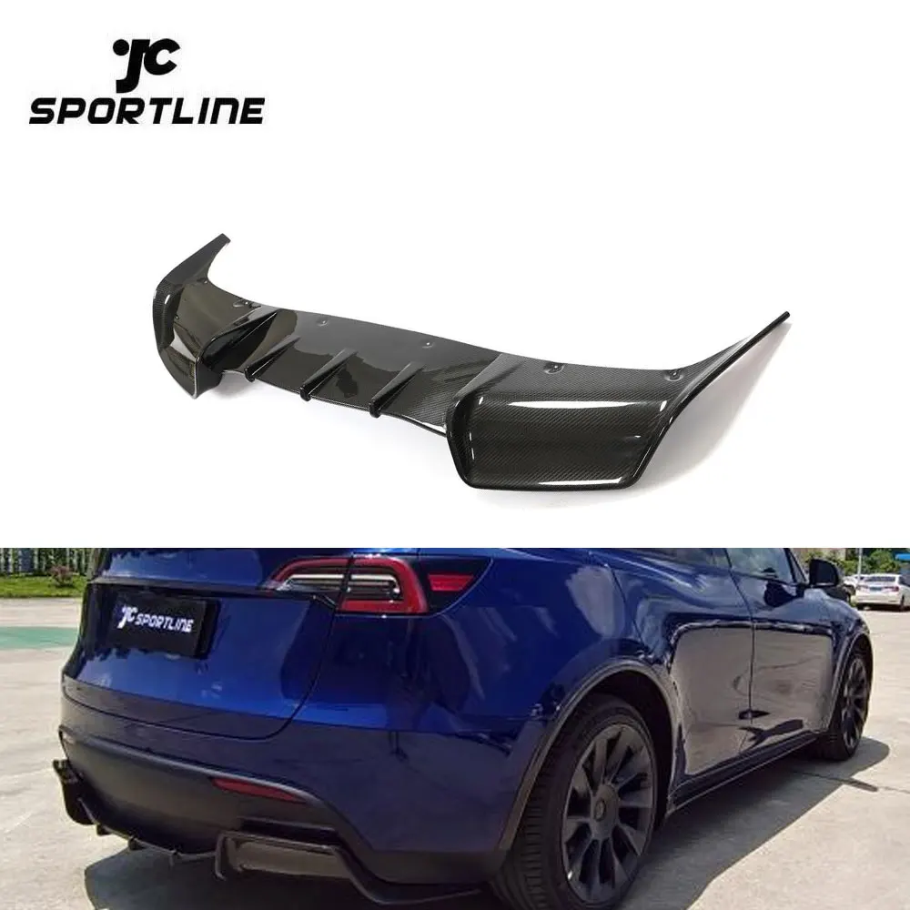 

Auto Rear Diffuser Lip For Tesla Model Y Sport Utility 4-Door 2019-2021 Dry Carbon Fiber Material