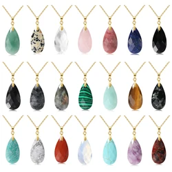 Natural Stone Crystal Pendant Water Drop Fashion Necklace Women's Pendant Necklace Earrings Making Jewelry Gift Wholesale