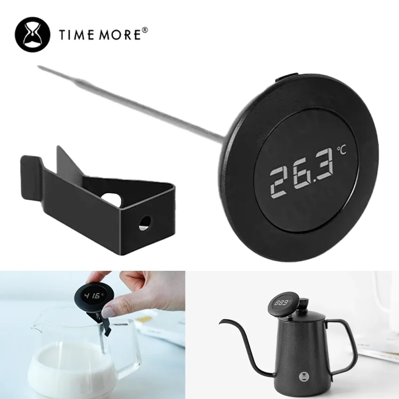 

TIMEMORE Digital Little T Coffee Thermometers Milk Coffee Measurement Thermometer Stainless Steel Electronic Kitchen Thermometer