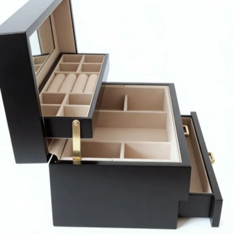 The style is fashionable and the design is reasonable, the wooden jewelry storage box, wooden jewelry box, and vanity