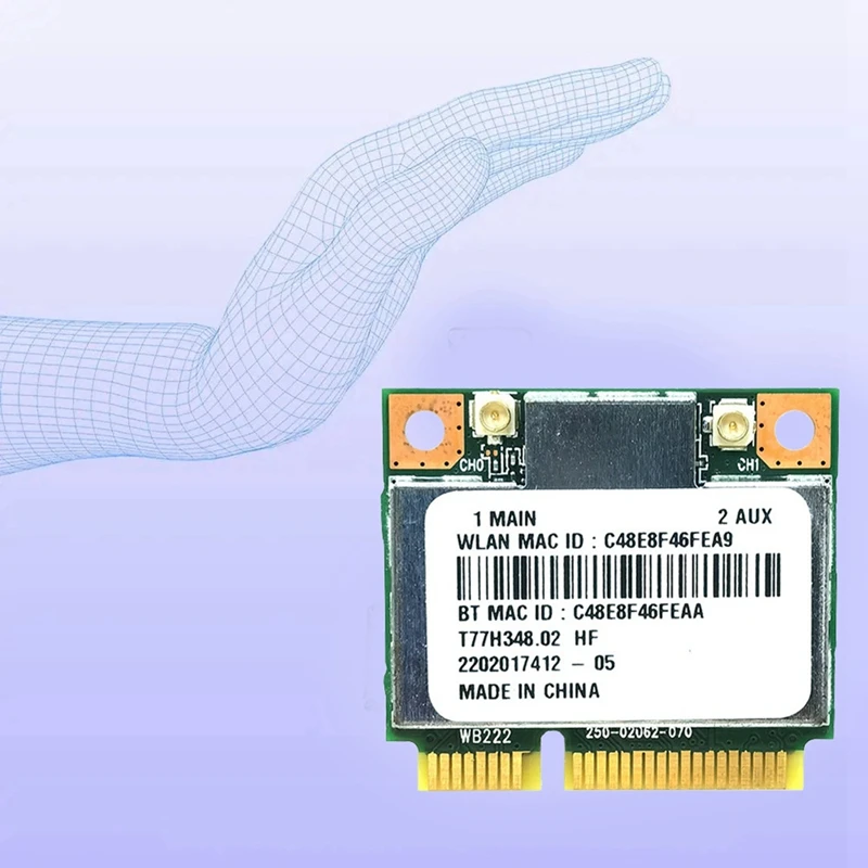 AR5B22 AR9462 WiFi Card+Internal Antennas 300Mbps 2.4G/5G Dual Band BT4.0 Mini PCl-E WiFi Adapter for Windows7/8/10-DTB3 view 2